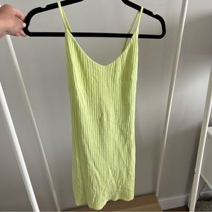 Sabo skirt lime green ribbed dress Size M